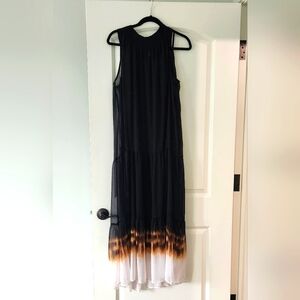 Elegant Black and Brown Ombre Dress